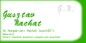 gusztav machat business card